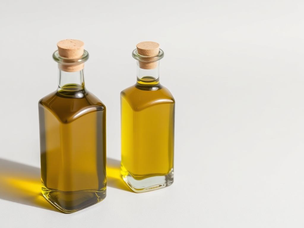 Two bottles of cold-pressed extra virgin olive oil
